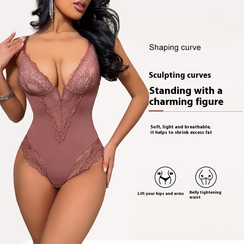 Women's Large Size Hip Lifting Corset Leotard