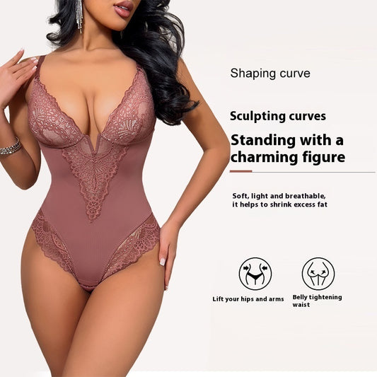 Women's Large Size Hip Lifting Corset Leotard