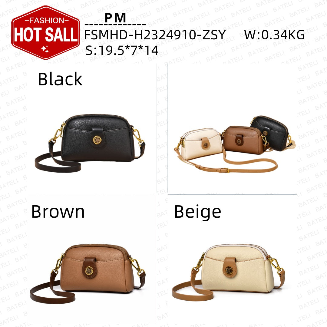 Comfy Soft Leather Women's Bag - Spring Summer New Flip Zipper Fashion Versatile Crossbody Bag For Girls