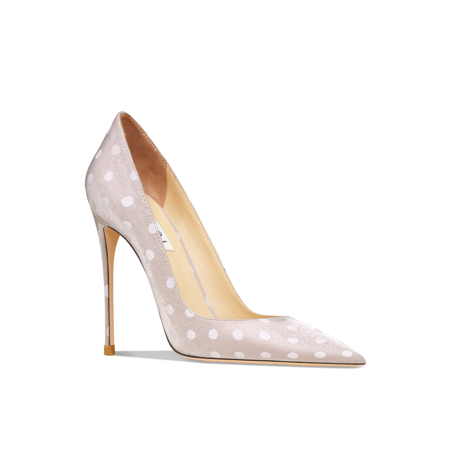 Leather Black Polka Dot High-Heeled Shoes With Thin Heels New French Sexy Satin Banquet Dress Single Shoes