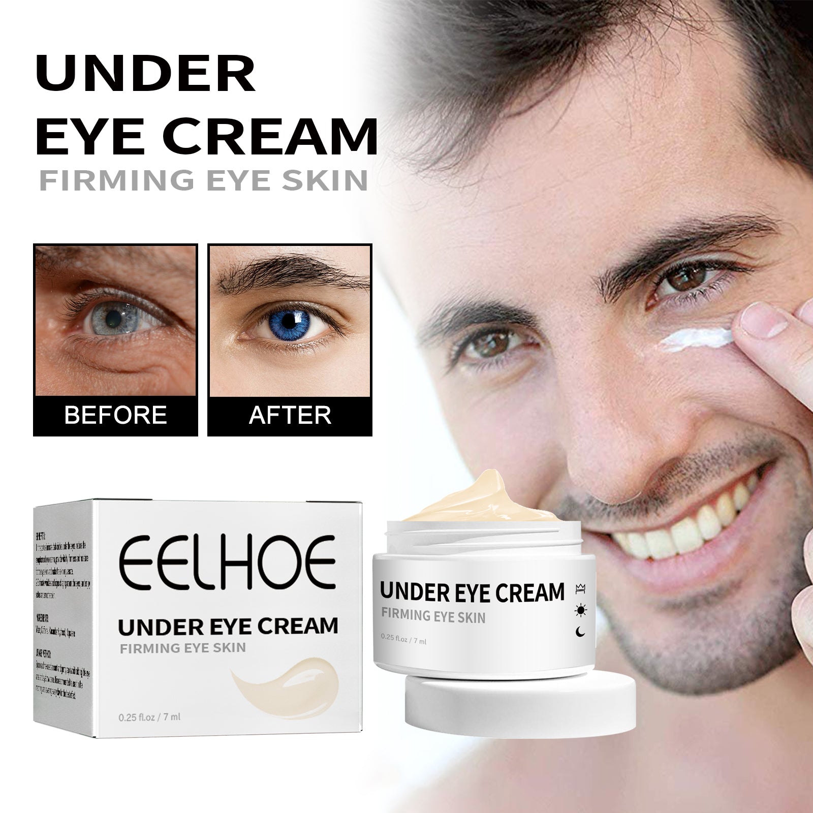 Men's Eye Cream, Reduces Eye Bags Dark Circles Fine Lines Firming Skin And Moisturizing Eye Cream