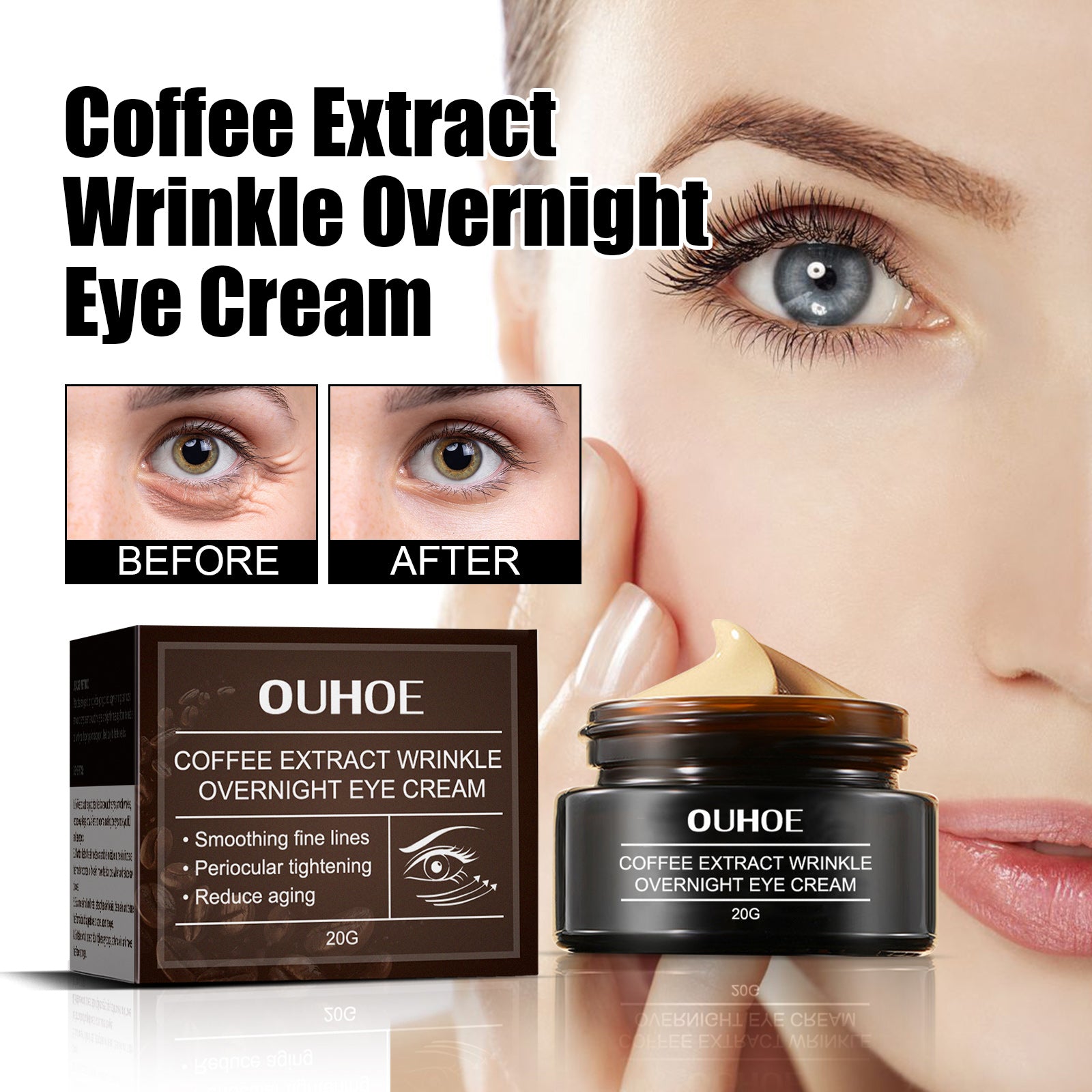 Anti-wrinkle Eye Cream, Moisturizing Smooth Firming Skin Smoothing Eye Fine Lines Massage Eye Cream