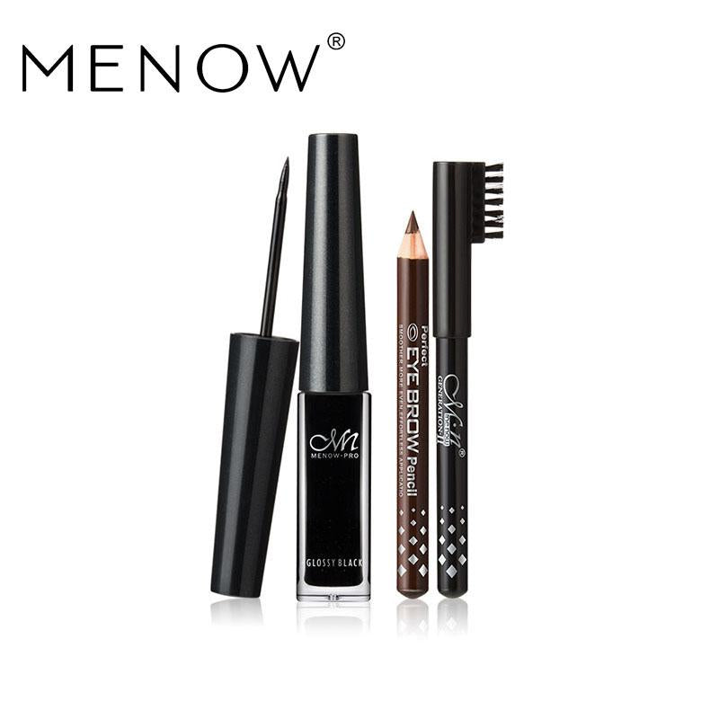 MENOW Brand Waterproof Liquid Eyeliner gift black and brown pencil Long lasting for up to 24 hours Make up set E401
