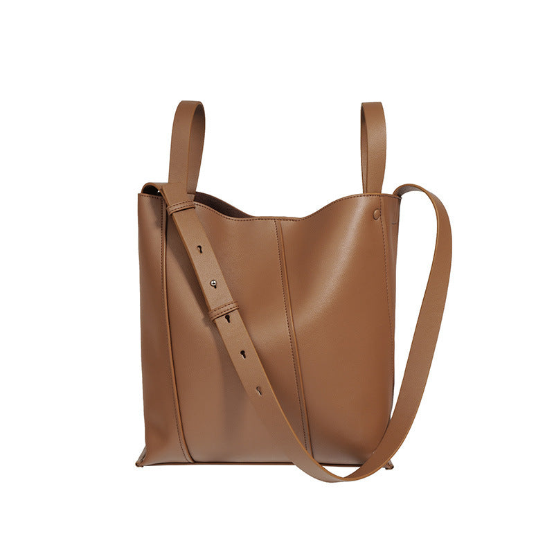 Bucket Bag Special-interest Design Cowhide Leather Single-shoulder Bag Fashion