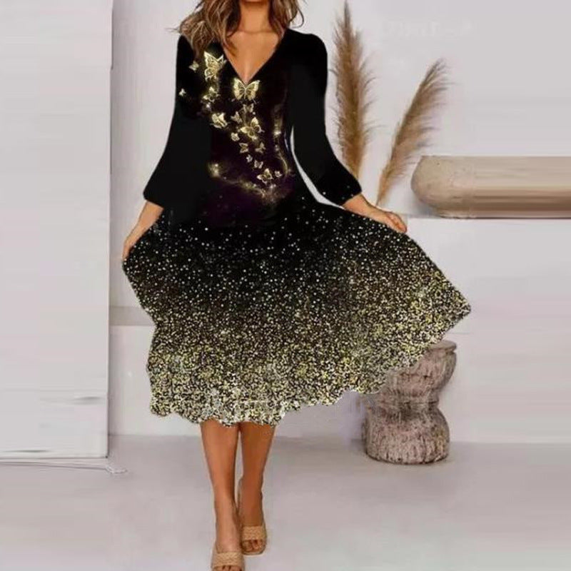 Single Printed Black Quick Drying Skirt