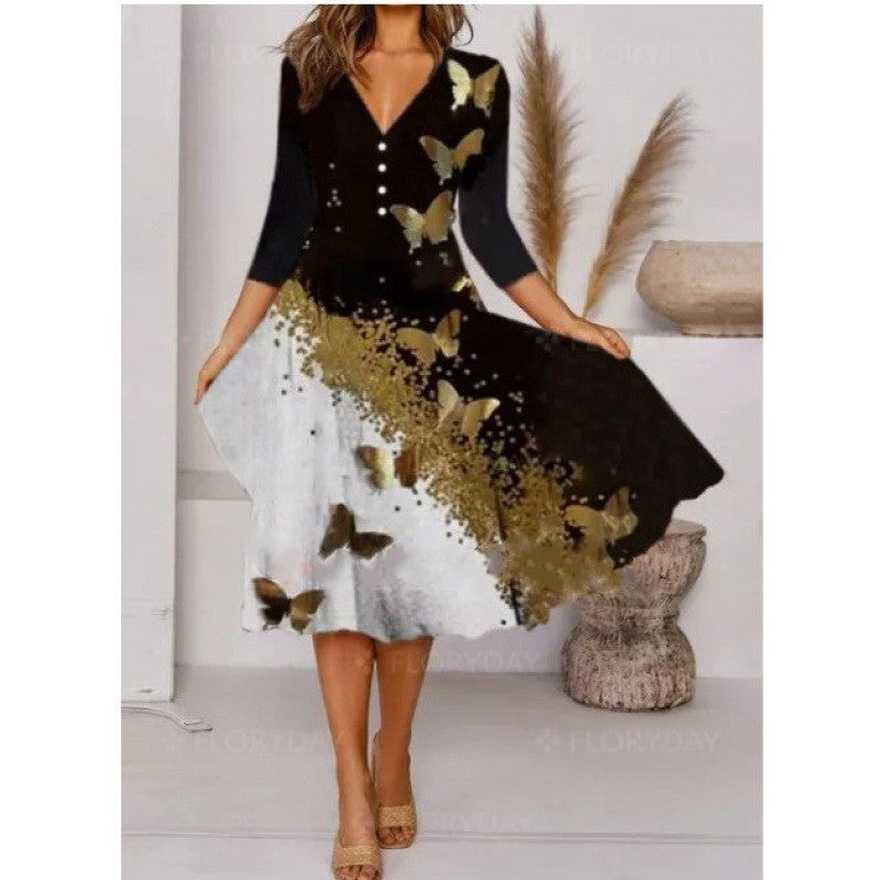 Single Printed Black Quick Drying Skirt