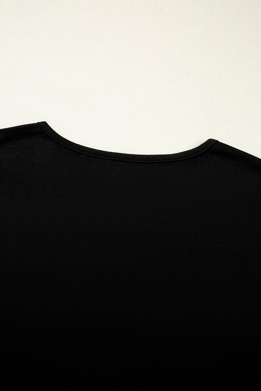 Black Floral Mesh Patchwork Loose V Neck Plus Size T Shirt