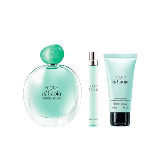 ACQUA DI GIOIA 3 PCS SET FOR WOMEN: 3.4 EAU DE PARFUM SPRAY + 0.34 EAU DE PARFUM SPRAY + 1.6 BODY LOTION