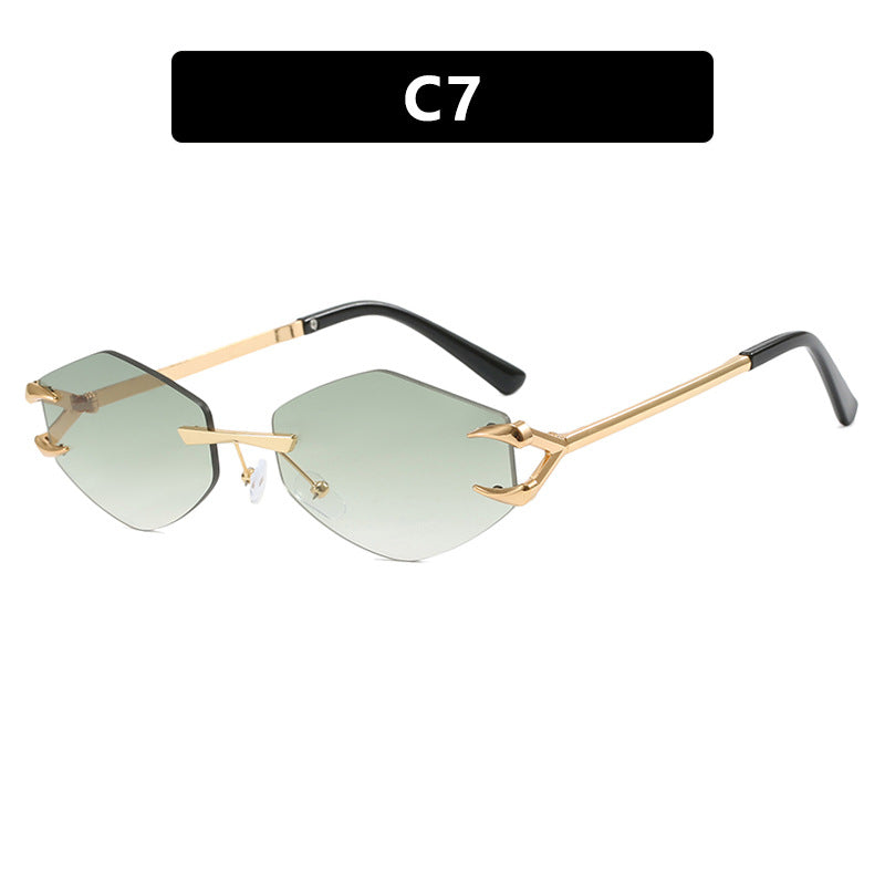 Frameless Hook Polygon Personalized Funny New Casual Hip Hop Trendy Sunglasses