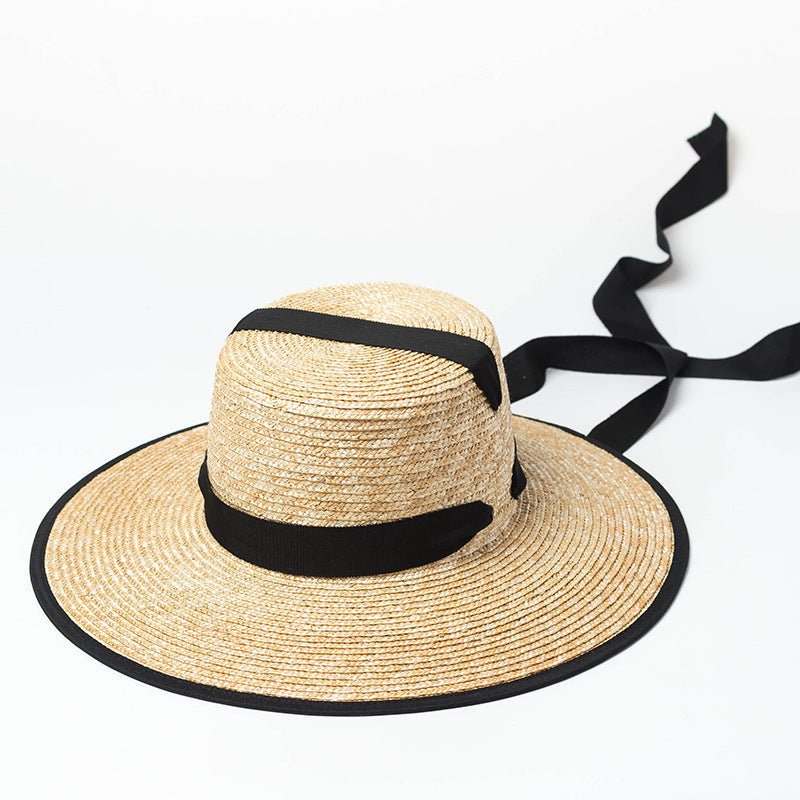 Quality Sun Hats for Women Floppy Wide Brim Beach Hats UV UPF 50+ Protection Straw Cap Black Ribbon Kuntucky Derby Holiday Caps