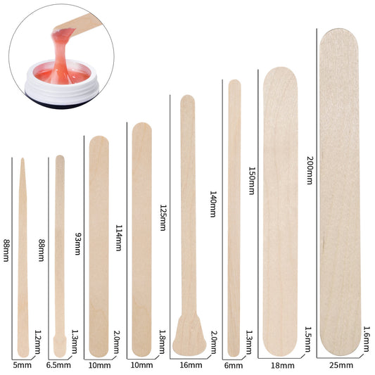 100-Piece Bag of Disposable Wooden Sticks for Hair Removal Waxing and Scraping Tools