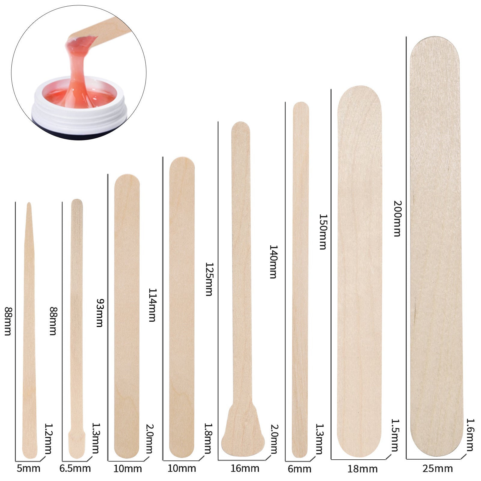 100-Piece Bag of Disposable Wooden Sticks for Hair Removal Waxing and Scraping Tools