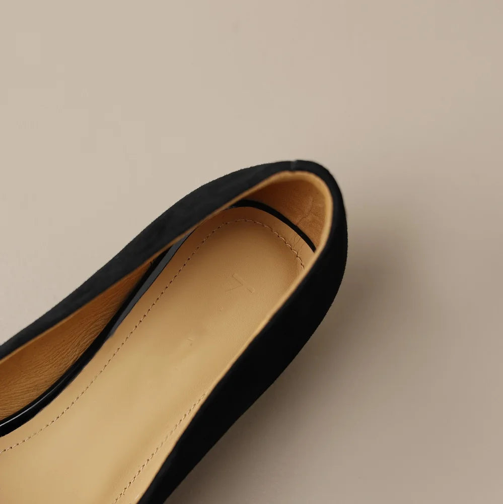 Elegant With Low Heel Brand Genuine Leather High Heels Metal Button Heels For Women Comfortable Pumps Pointed Toe