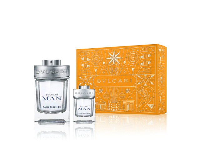 BVLGARI MAN RAIN ESSENCE 2 PCS SET: 3.4 EAU DE PARFUM SPRAY + 0.5 EAU DE PARFUM SPRAY