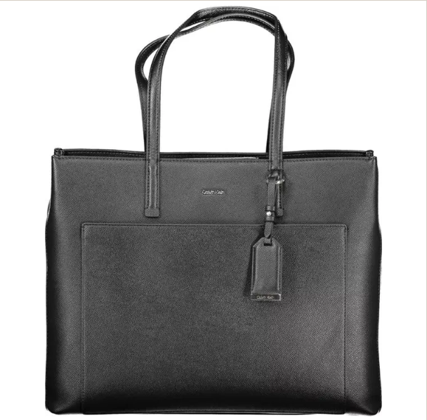 Black Polyethylene Women Handbag
