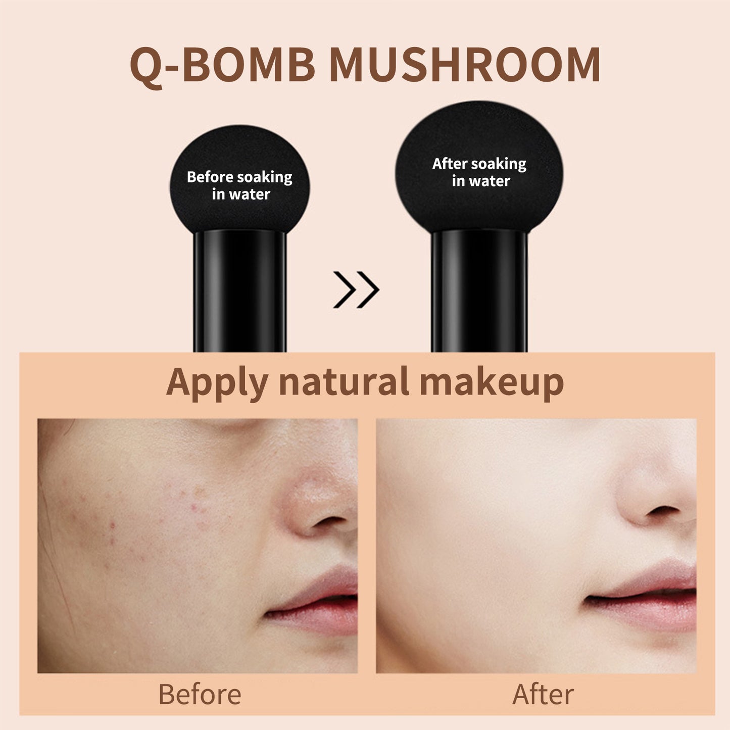 Mushroom Head Air Cushion, Moisturizing Concealer Natural Contortion Isolation Long Lasting Makeup Cream