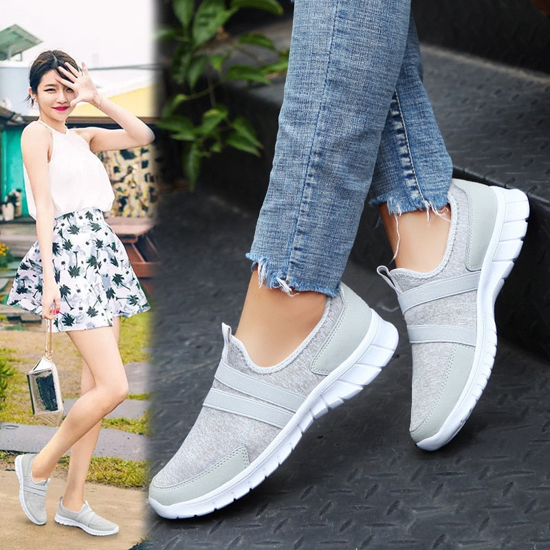 Sneakers Women Breathable Mesh Shoes Woman Ballet Slip On Flats Loafers Ladies Shoes Creepers tenis feminino