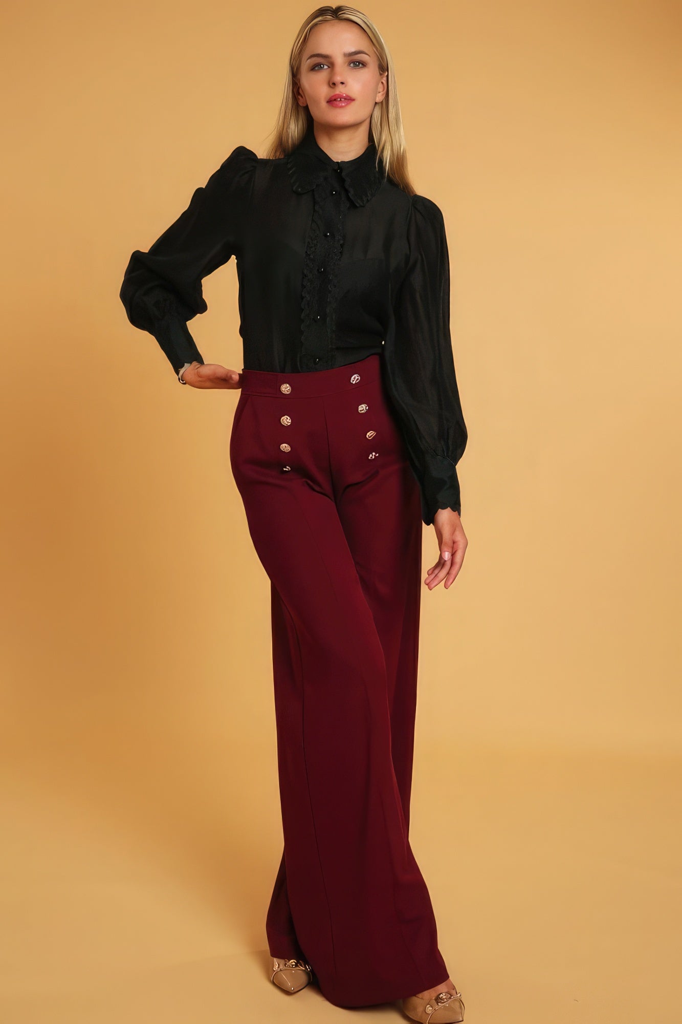 Pantaloni eleganti a vita alta