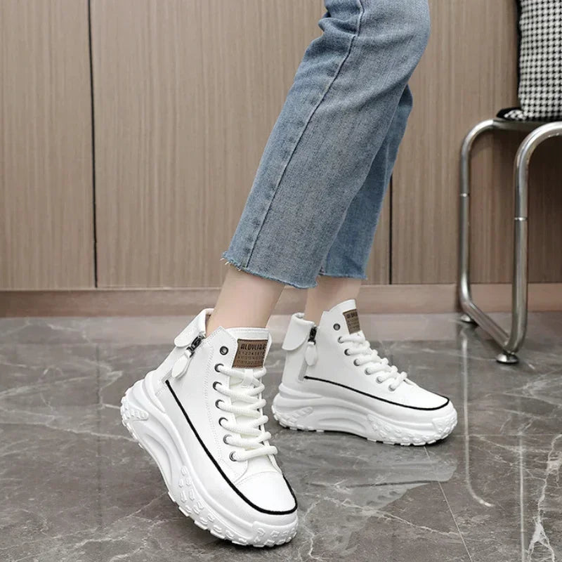 Women's Sneakers Luxury Fashion Womens Boots High-top Platform Casual Shoes New Female Outdoor Running Shoes Zapatillas De Mujer