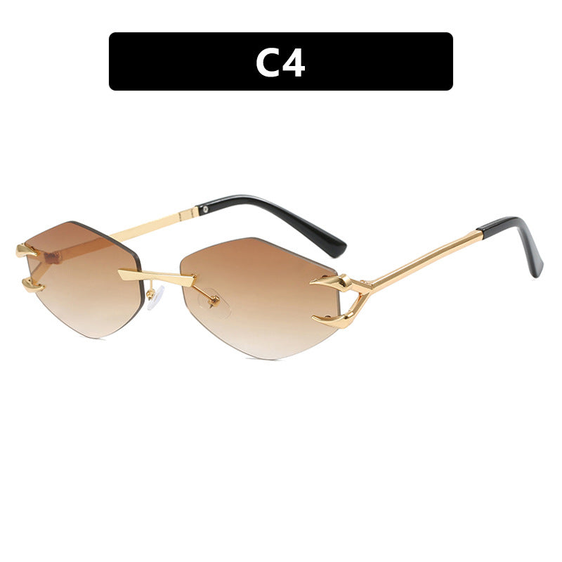 Frameless Hook Polygon Personalized Funny New Casual Hip Hop Trendy Sunglasses