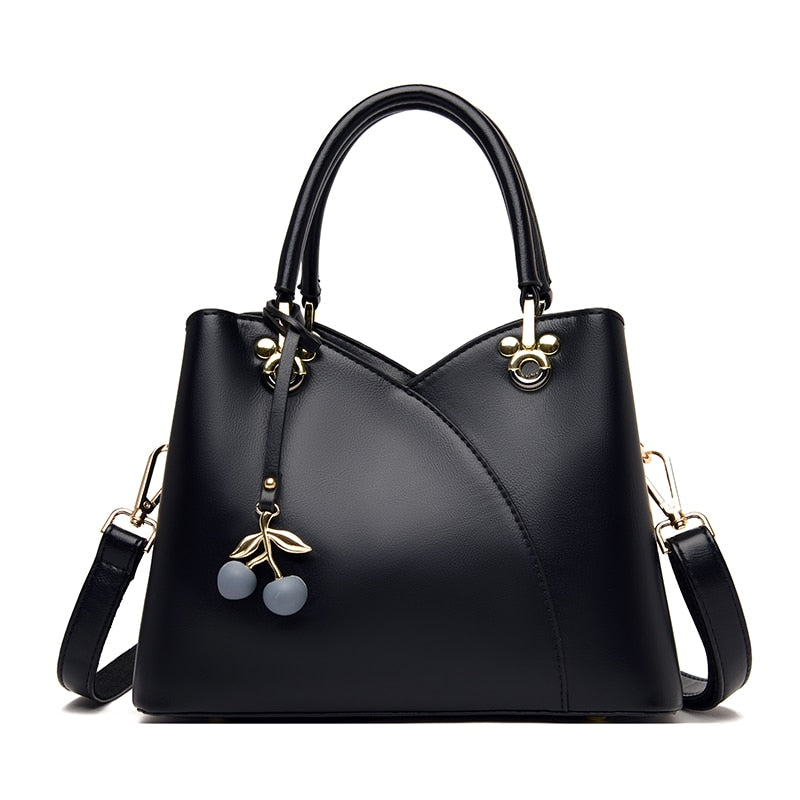 New PU Leather Messenger Bag Ladies Brand Stitching Designer Bag Large Capacity Handbag Exquisite Pendant Shoulder Bag