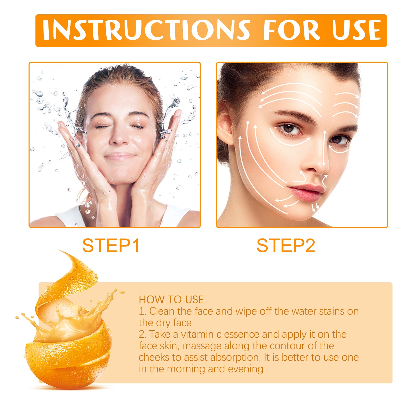 Vitamin C Facial Essence, Anti Aging Brightening Moisturizing Firming Facial Essence