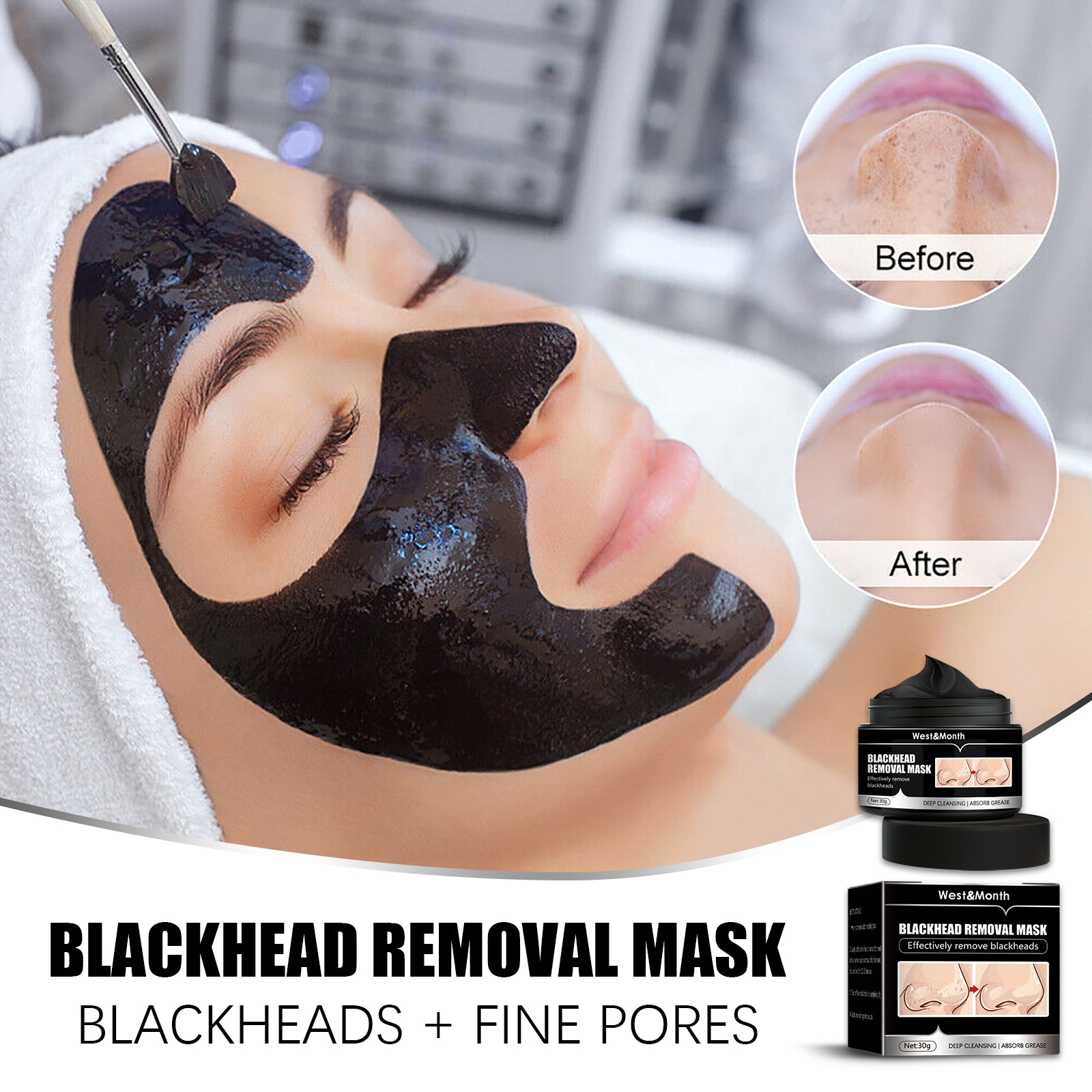 Blackhead Removal Mask, Peel Off Remove Blackhead Activated Carbon Cleansing Face Mask