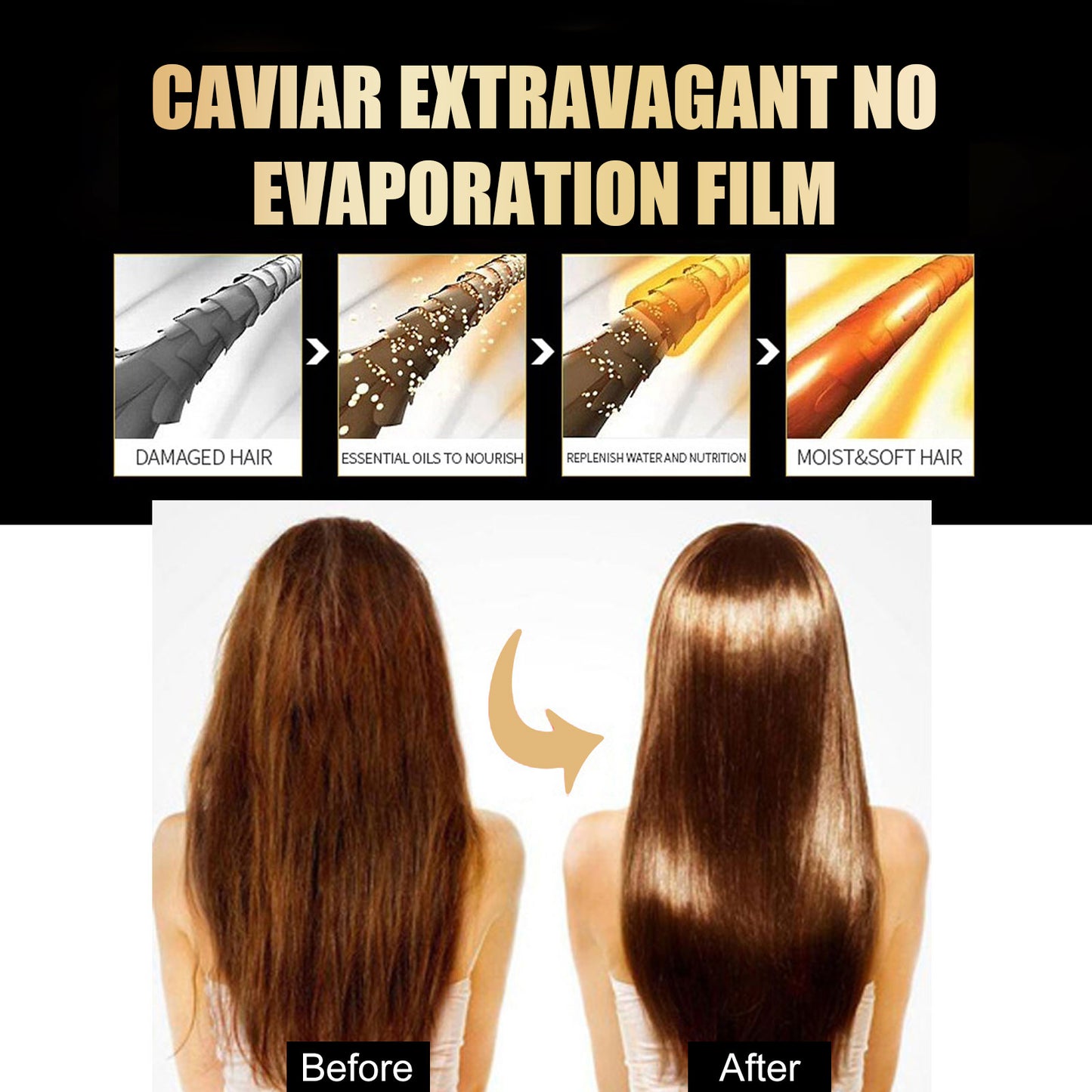 Caviar Extravagant No Evaporation Film, Smooth Hair Deep Nourishing Improve Dye Hot Dry Smooth Conditioner