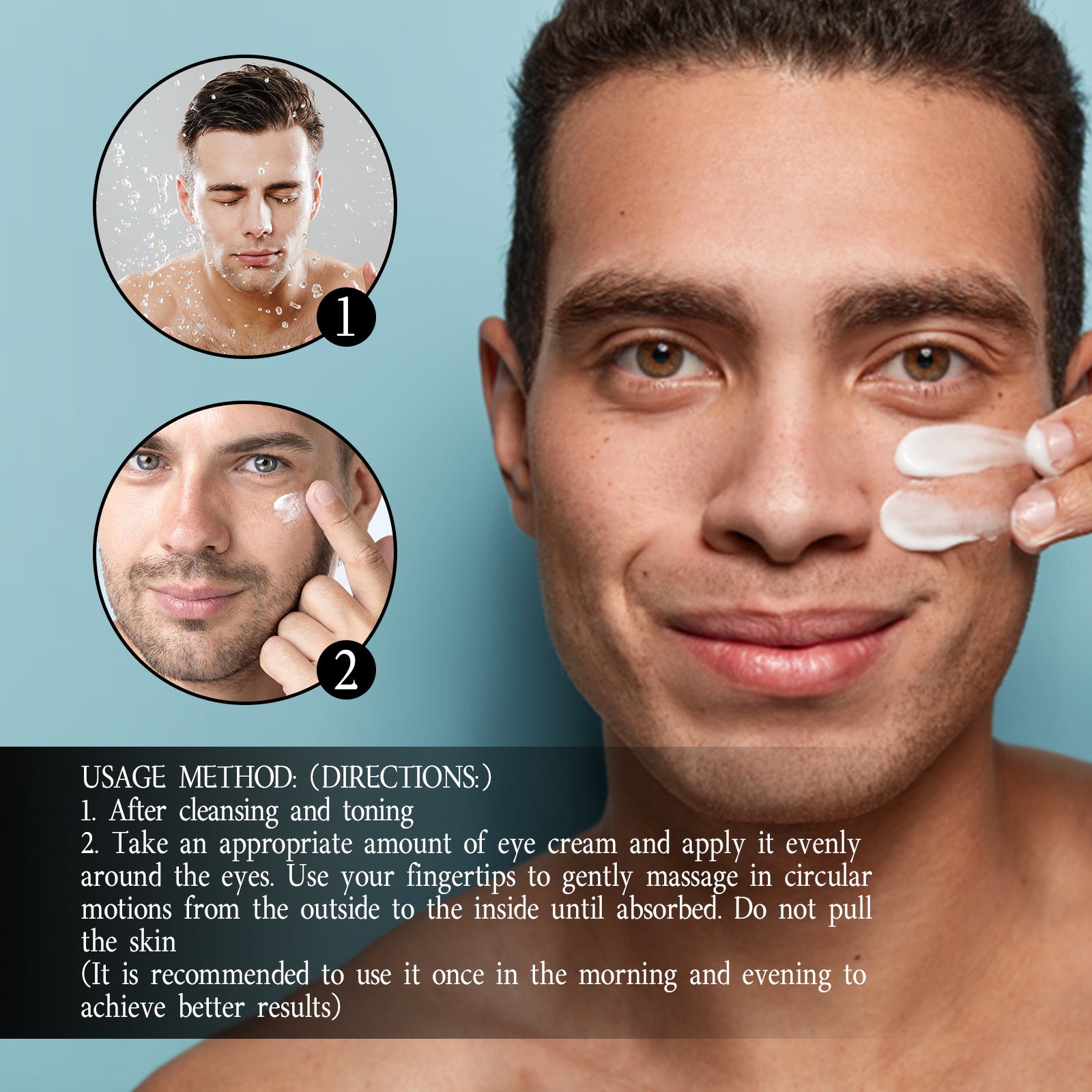 Men's Eye Cream, Reduces Eye Bags Dark Circles Fine Lines Firming Skin And Moisturizing Eye Cream