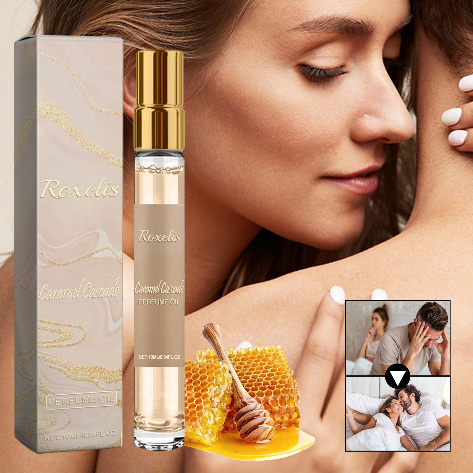 Caramel Cascade Perfume Oil, Lasting Fragrance Light Elegant Natural Niche Fresh Mild Not Pungent Portable Caramel Perfume