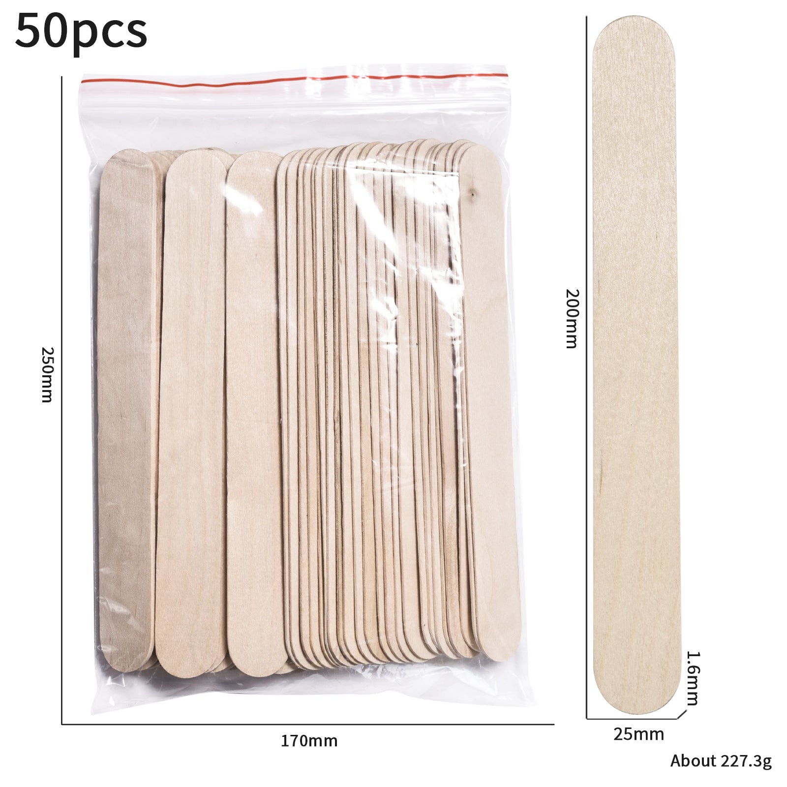 100-Piece Bag of Disposable Wooden Sticks for Hair Removal Waxing and Scraping Tools