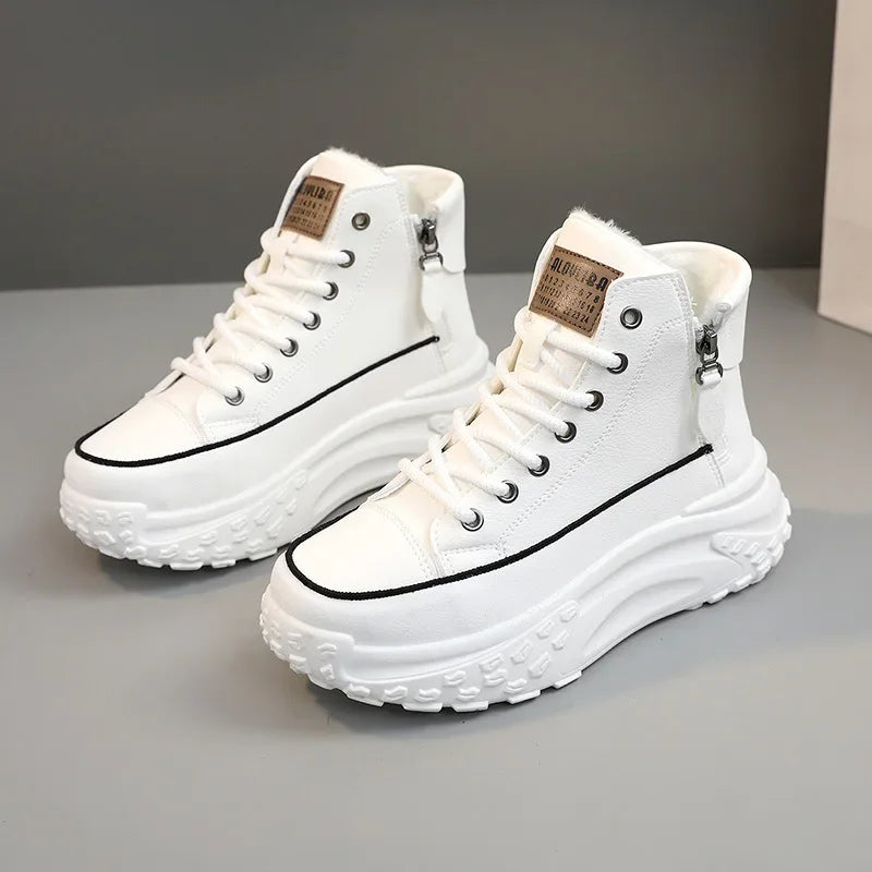 Women's Sneakers Luxury Fashion Womens Boots High-top Platform Casual Shoes New Female Outdoor Running Shoes Zapatillas De Mujer