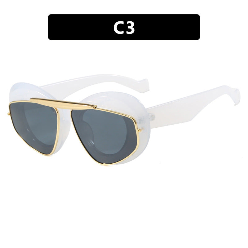 Inflatable bread toad shaped sunglasses, high-end and personalized cat eye sunglasses, internet famous Instagram sunglasses