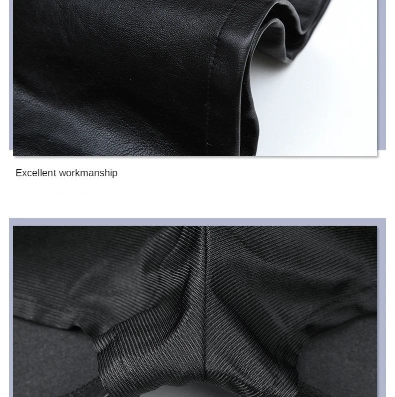 Women Black PU Leather Trumpet Skirt Autumn Winter Office Lady Elegant Chic High Waist Knee Length Bodycon Skirts