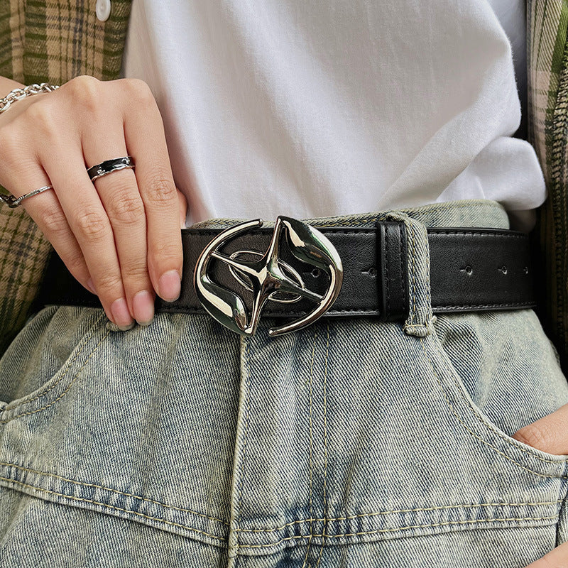 Black Belt Female Ornament Jeans Belt