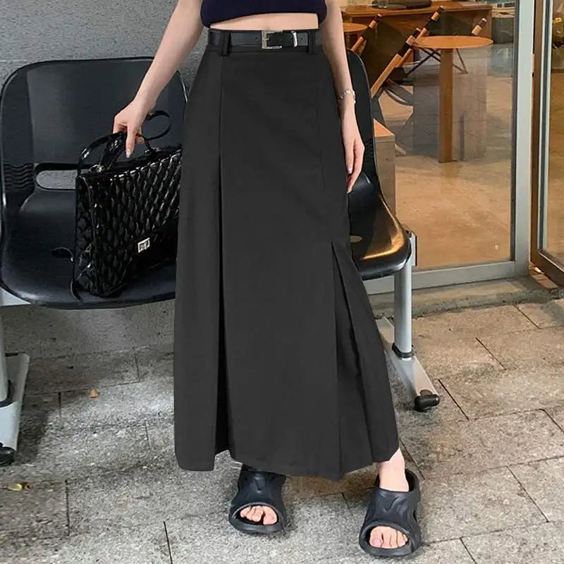ZANZEA Women Elegant Long Skirt Korean Fashion High Waist Jupes Casual Pleated Maxi Skirts 2023 Autumn Solid Hip Wrap Faldas