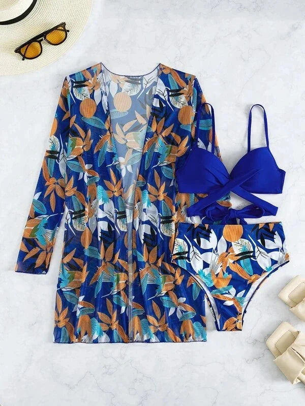 2024 Summer New Bikini Beach Skirt Beach Cover Up Swimsuit Women Ruffle Biquini Bathing Suit Beach Wear Swim Suit