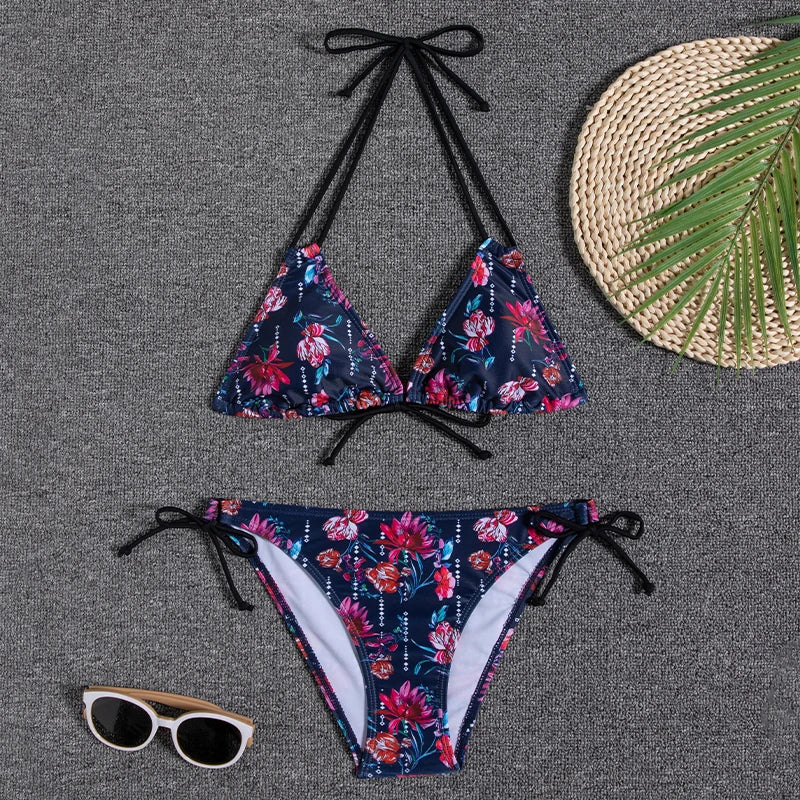 Bikini Women Swimsuit 2023 New Swimwear Sexy Lace Up Bikinis Set Backless Bathing Suit For Female Biquini Summer Two Piece Suits