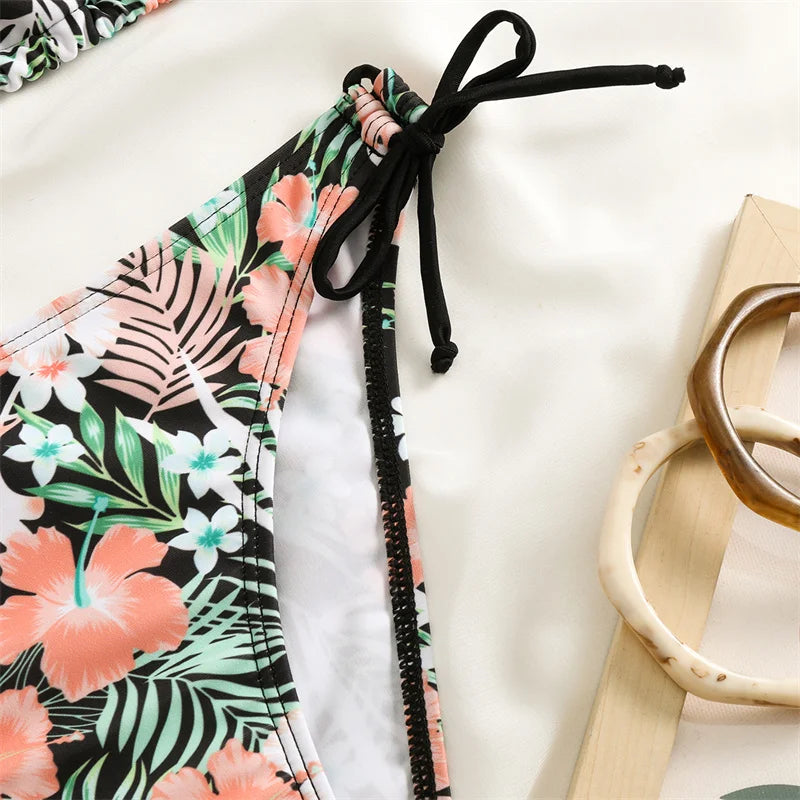 Bikini Women Swimsuit 2023 New Swimwear Sexy Lace Up Bikinis Set Backless Bathing Suit For Female Biquini Summer Two Piece Suits