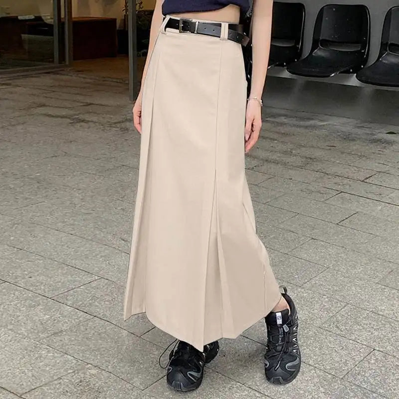 ZANZEA Women Elegant Long Skirt Korean Fashion High Waist Jupes Casual Pleated Maxi Skirts 2023 Autumn Solid Hip Wrap Faldas