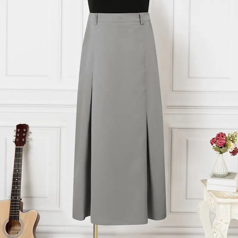 ZANZEA Women Elegant Long Skirt Korean Fashion High Waist Jupes Casual Pleated Maxi Skirts 2023 Autumn Solid Hip Wrap Faldas