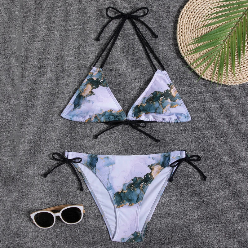 Bikini Women Swimsuit 2023 New Swimwear Sexy Lace Up Bikinis Set Backless Bathing Suit For Female Biquini Summer Two Piece Suits
