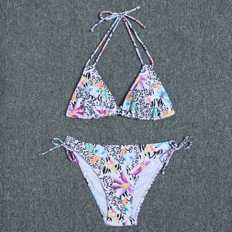Bikini Women Swimsuit 2023 New Swimwear Sexy Lace Up Bikinis Set Backless Bathing Suit For Female Biquini Summer Two Piece Suits