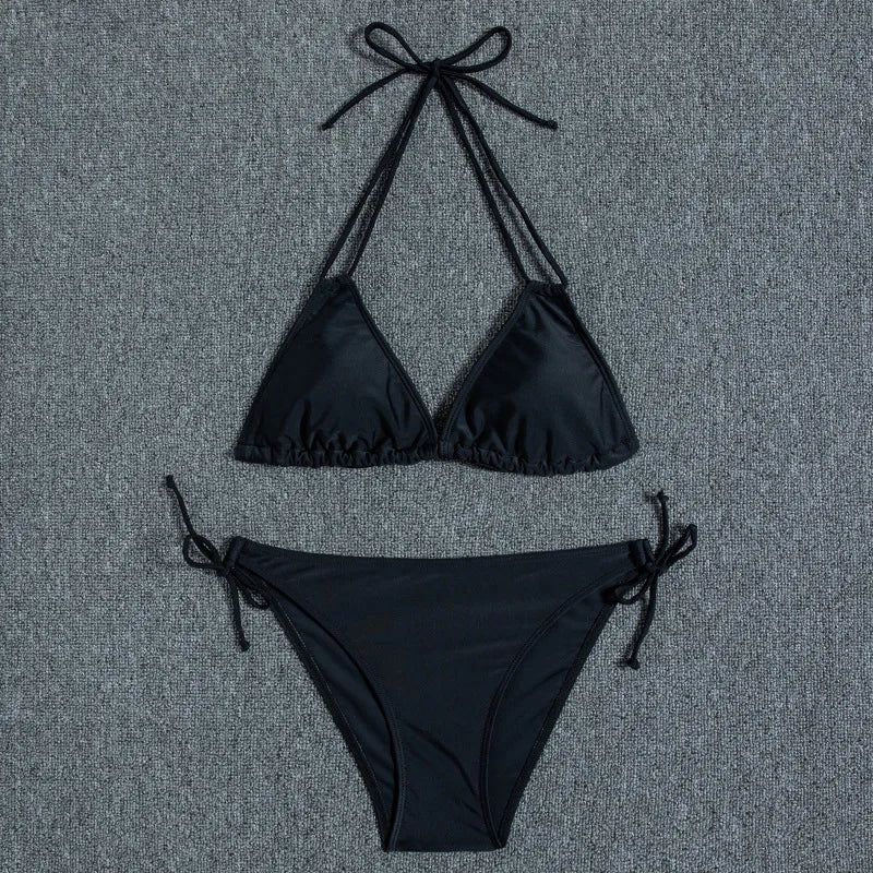 Bikini Women Swimsuit 2023 New Swimwear Sexy Lace Up Bikinis Set Backless Bathing Suit For Female Biquini Summer Two Piece Suits