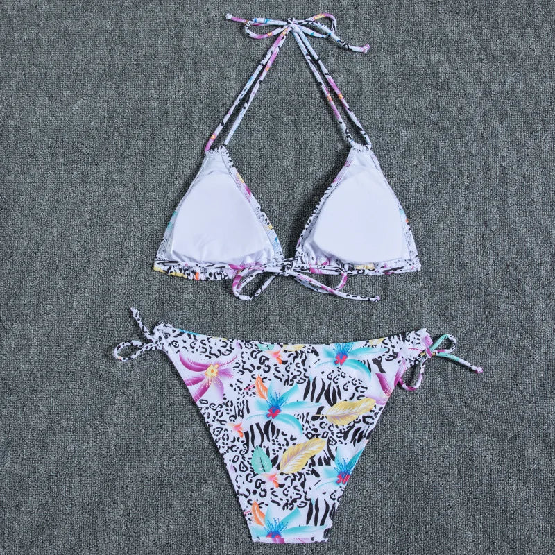Bikini Women Swimsuit 2023 New Swimwear Sexy Lace Up Bikinis Set Backless Bathing Suit For Female Biquini Summer Two Piece Suits