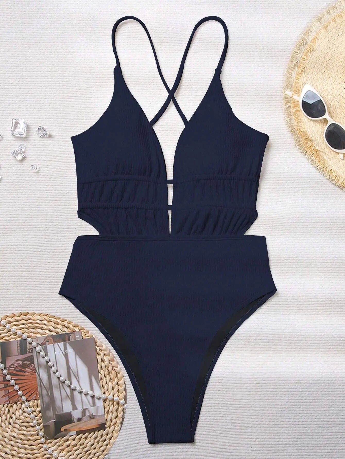 Sexy black swimsuit one piece v-neck bikinis bodysuit swimsuit swimwear high waist bathing suit Beachwear biquini