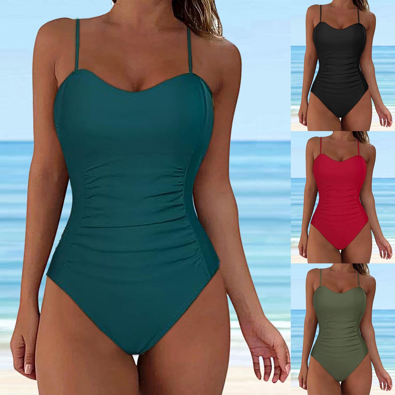 Suspender Swimsuit For Women Strapless Female Bathing Suits Summer Stylish Swimwear Sporty One-Piece Swimsuits купальник женский