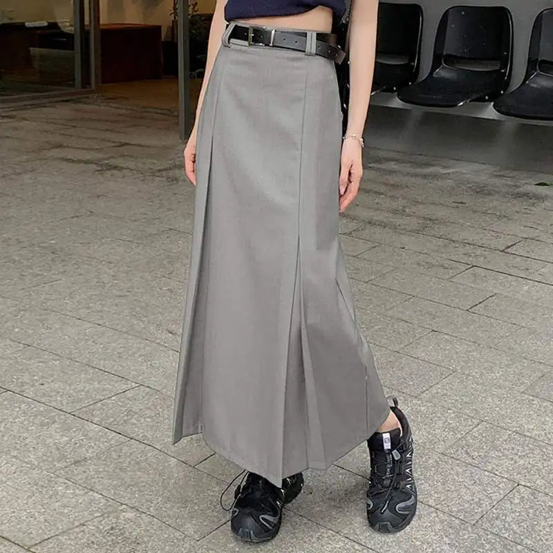 ZANZEA Women Elegant Long Skirt Korean Fashion High Waist Jupes Casual Pleated Maxi Skirts 2023 Autumn Solid Hip Wrap Faldas