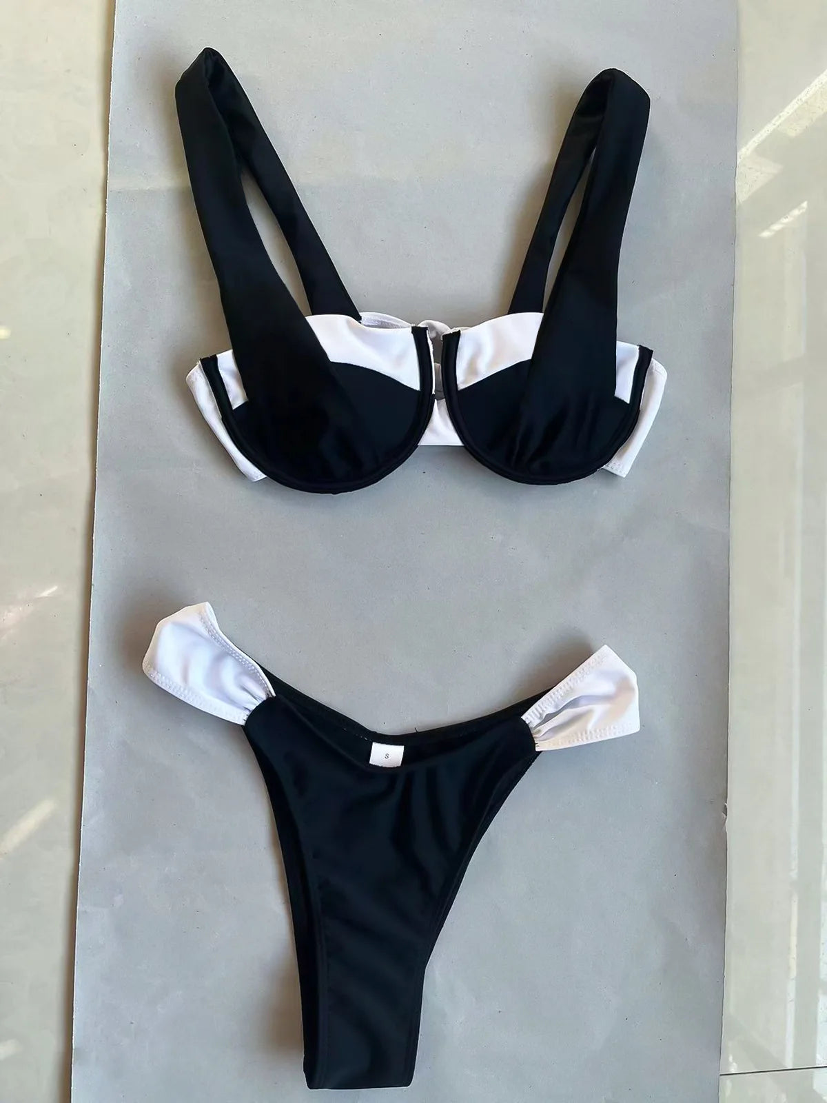 2024 di lusso Patchwork Bikini Set per le donne Estate Perizoma Brazilain Biquini Filo sexy Push Up Costume da bagno Monokini Beachwear Swim