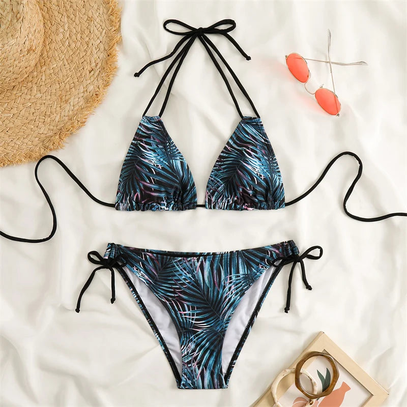 Bikini Women Swimsuit 2023 New Swimwear Sexy Lace Up Bikinis Set Backless Bathing Suit For Female Biquini Summer Two Piece Suits